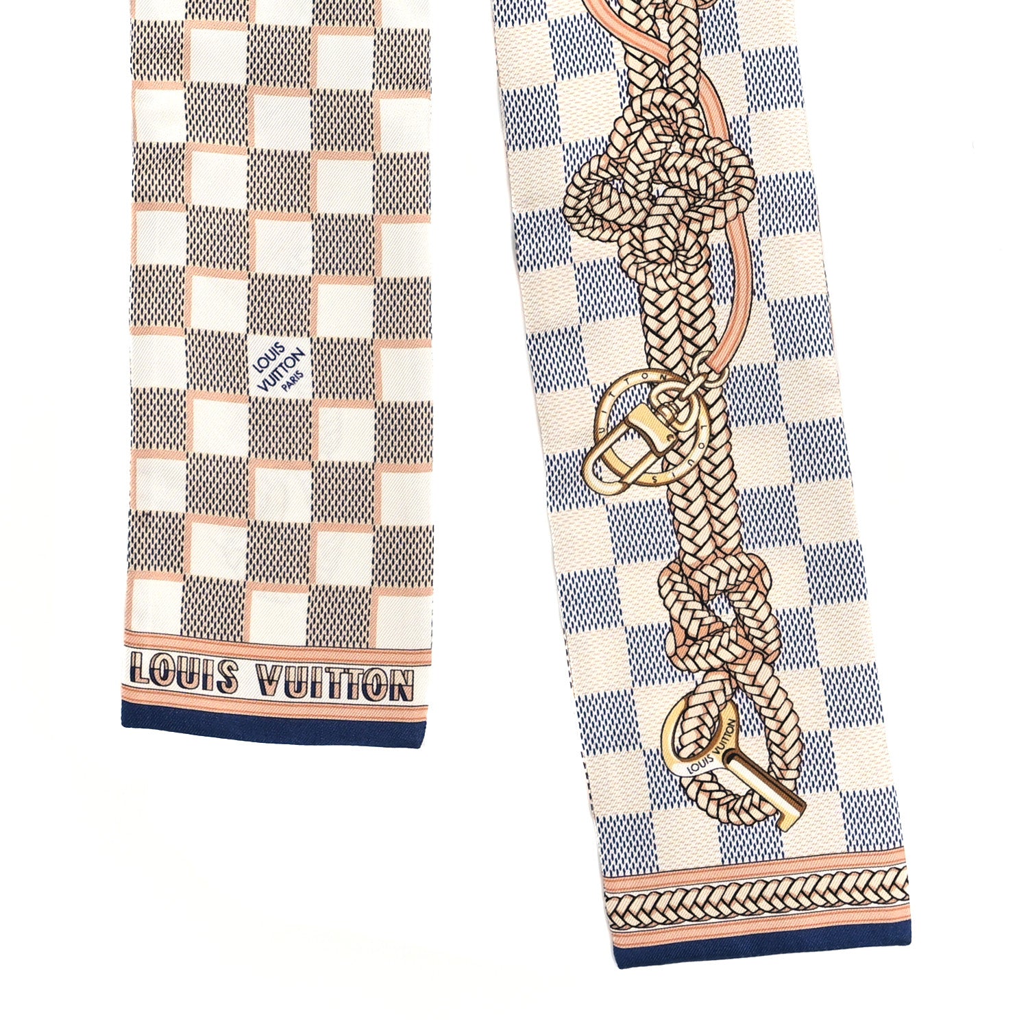 Louis Vuitton Silk Damier Azur Infinity Bandeau Azure Blue 2 of 4