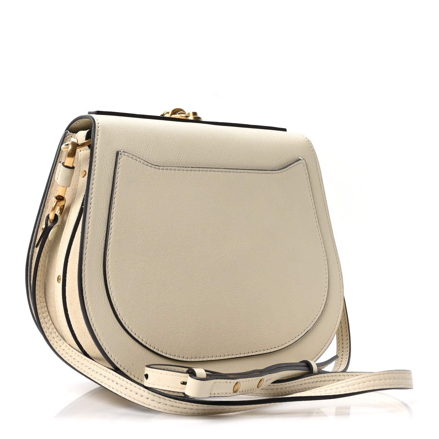 Chloe Calfskin Suede Medium Nile Bracelet Bag Off White 3 of 10