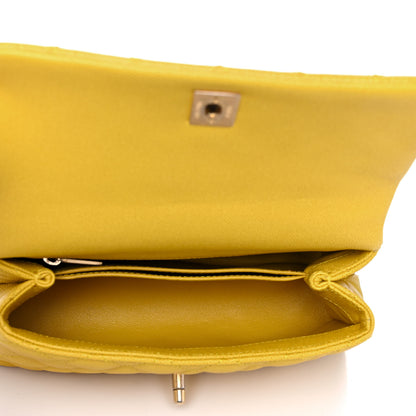Chanel Caviar Lizard Mini Coco Handle Flap Yellow 5 of 16
