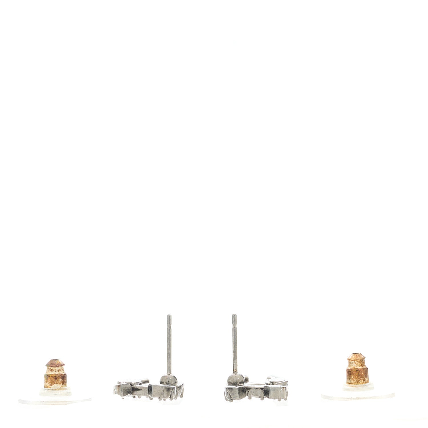 Chanel Crystal Mini CC Earrings Silver 3 of 5