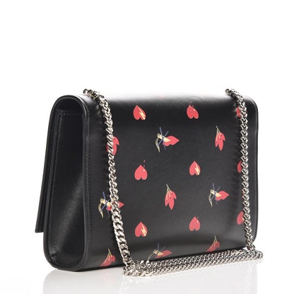 Saint Laurent Calfskin Medium Heart Bolts Monogram Kate Satchel Black 3 of 6