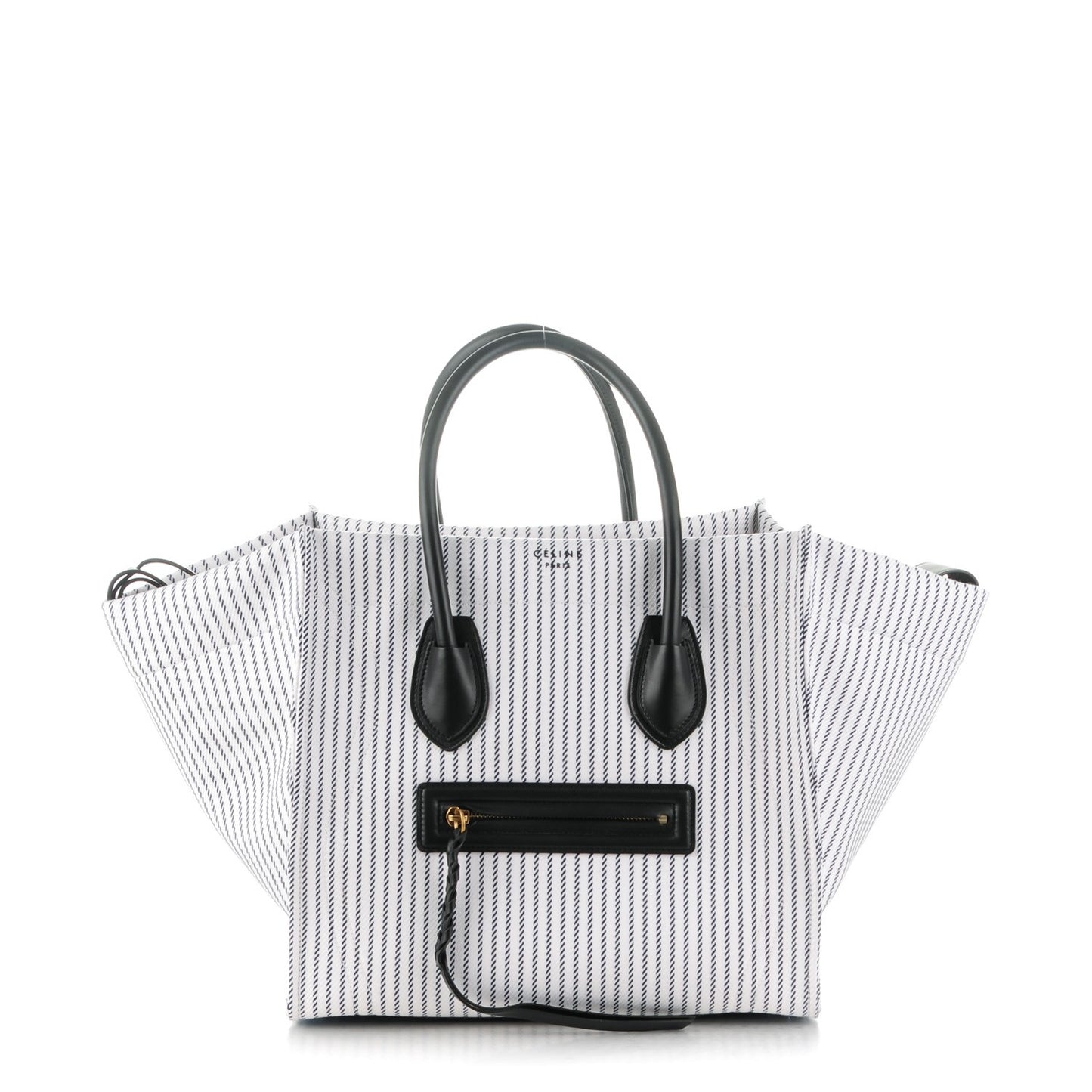 Cotton Canvas Striped Medium Phantom Luggage White Navy