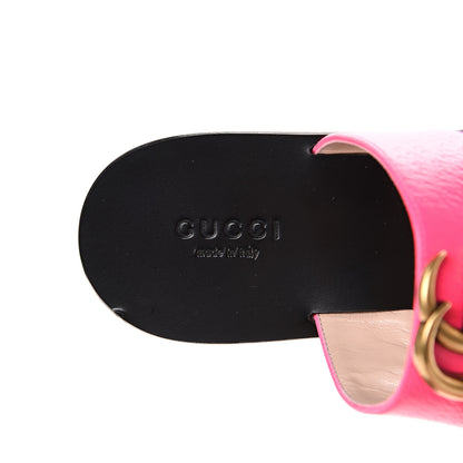 Gucci Calfskin GG Marmont Thong Sandals 37 Fuxia Fluo 7 of 11
