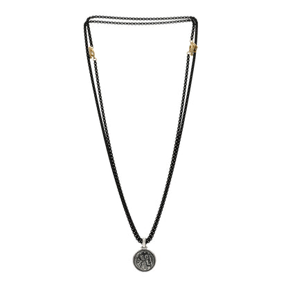 David Yurman Sterling Silver 14K Yellow Gold Stainless Steel Saint Christopher Amulet Bel Aire Chain Necklace 2 of 4