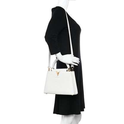 Louis Vuitton Taurillon Capucines BB Snow 2 of 9