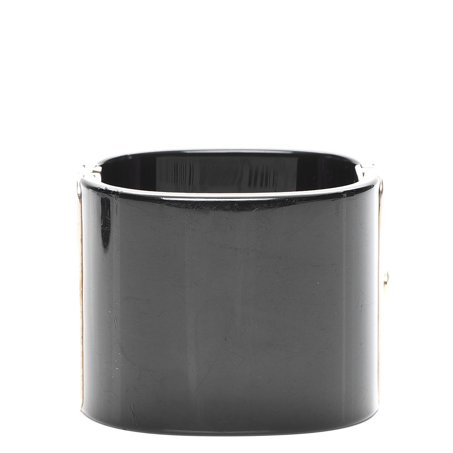 Resin Pearl Crystal CC Cuff Black