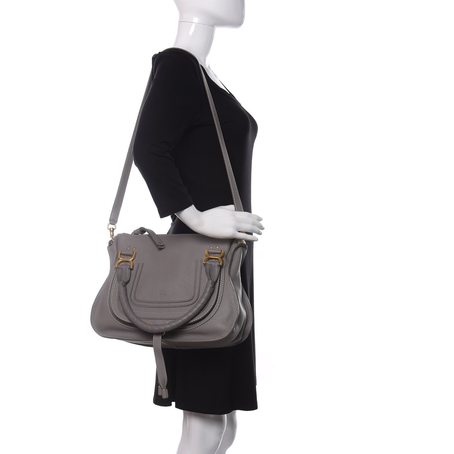 Chloe Calfskin Medium Marcie Satchel Cashmere Grey 2 of 10