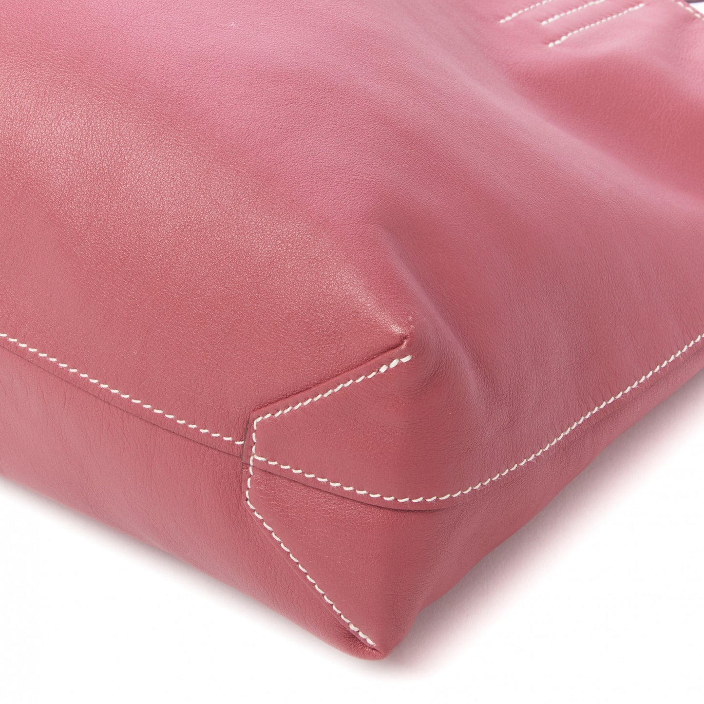 Veau Sikkim Swift Double Sens 30 Reversible Tote Bois de rose Rouge Garance