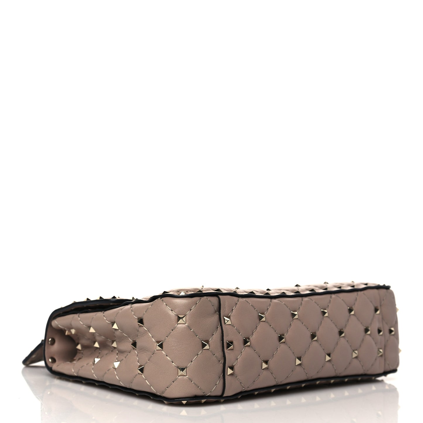 Lambskin Medium Rockstud Spike Shoulder Bag Poudre
