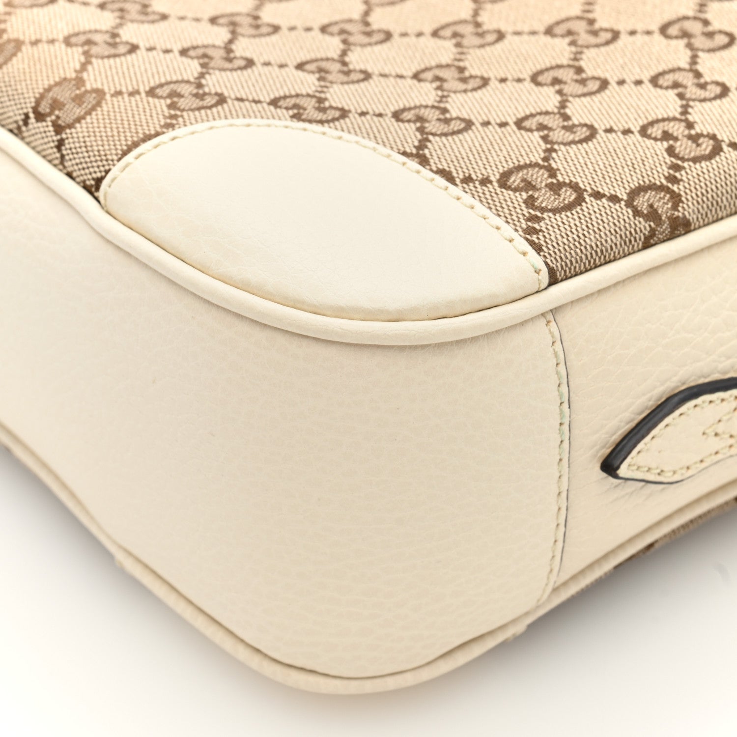 Gucci Monogram Dollar Calfskin Mini Bree Messenger Bag Beige Ebony Avoire 10 of 10
