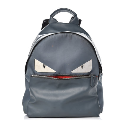 Fendi Nylon Vitello Liberty Metal Monster Eyes Rounded Backpack Tempesta 1 of 16