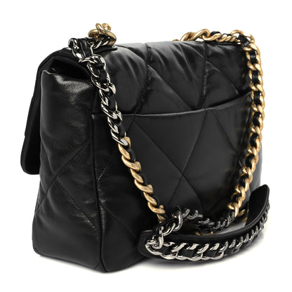 Chanel Goatskin Quilted Large Chanel 19 Flap Black 3 of 11