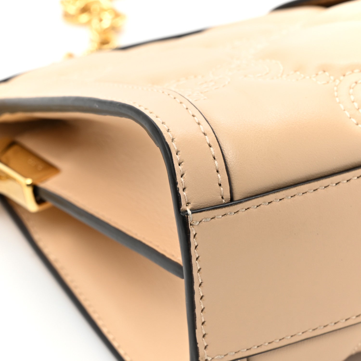 Gucci Calfskin GG Matelasse Small Slim Chain Shoulder Bag Naturale 11 of 12