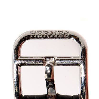 Hermes Stainless Steel Alligator 23mm Cape Cod Quartz Watch Noir 8 of 9