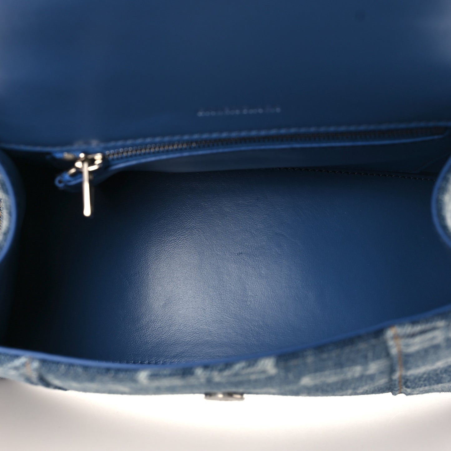 Denim BB Monogram Small Hourglass Top Handle Bag Blue