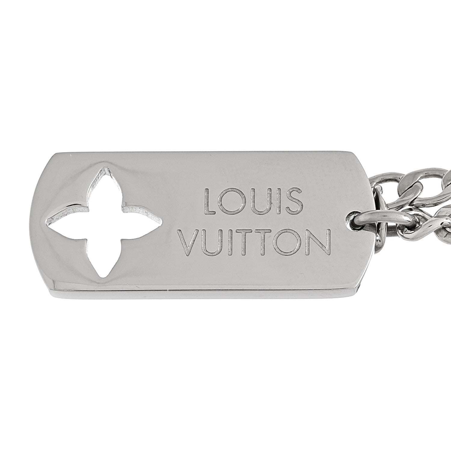 Louis Vuitton Monogram LV Double Chain Bracelet Silver 3 of 4