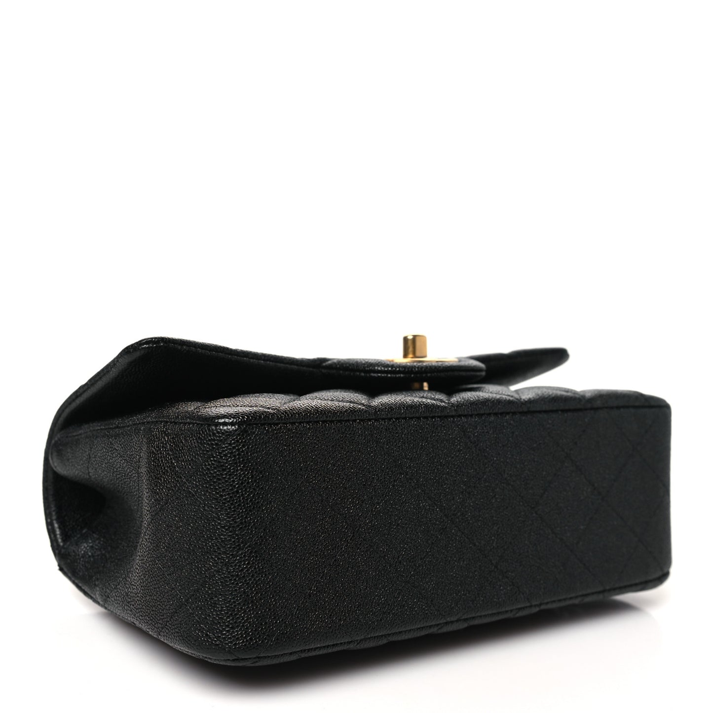 Caviar Quilted Mini Top Handle Rectangular Flap Black