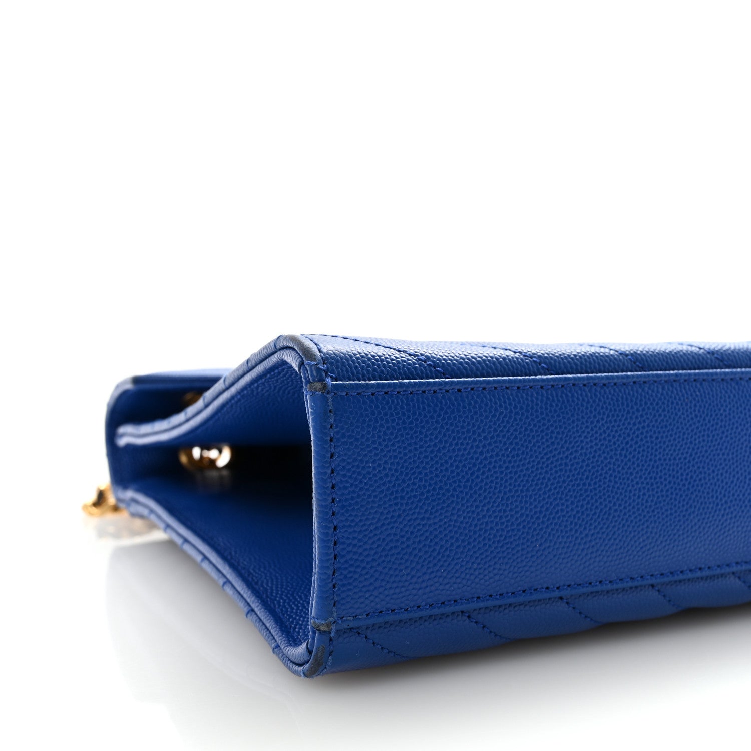 Saint Laurent Grain De Poudre Matelasse Chevron Large Monogram Satchel Blue Majorelle 8 of 9