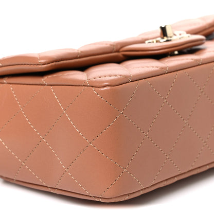 Chanel Lambskin Quilted Mini Rectangular Flap Brown 9 of 11