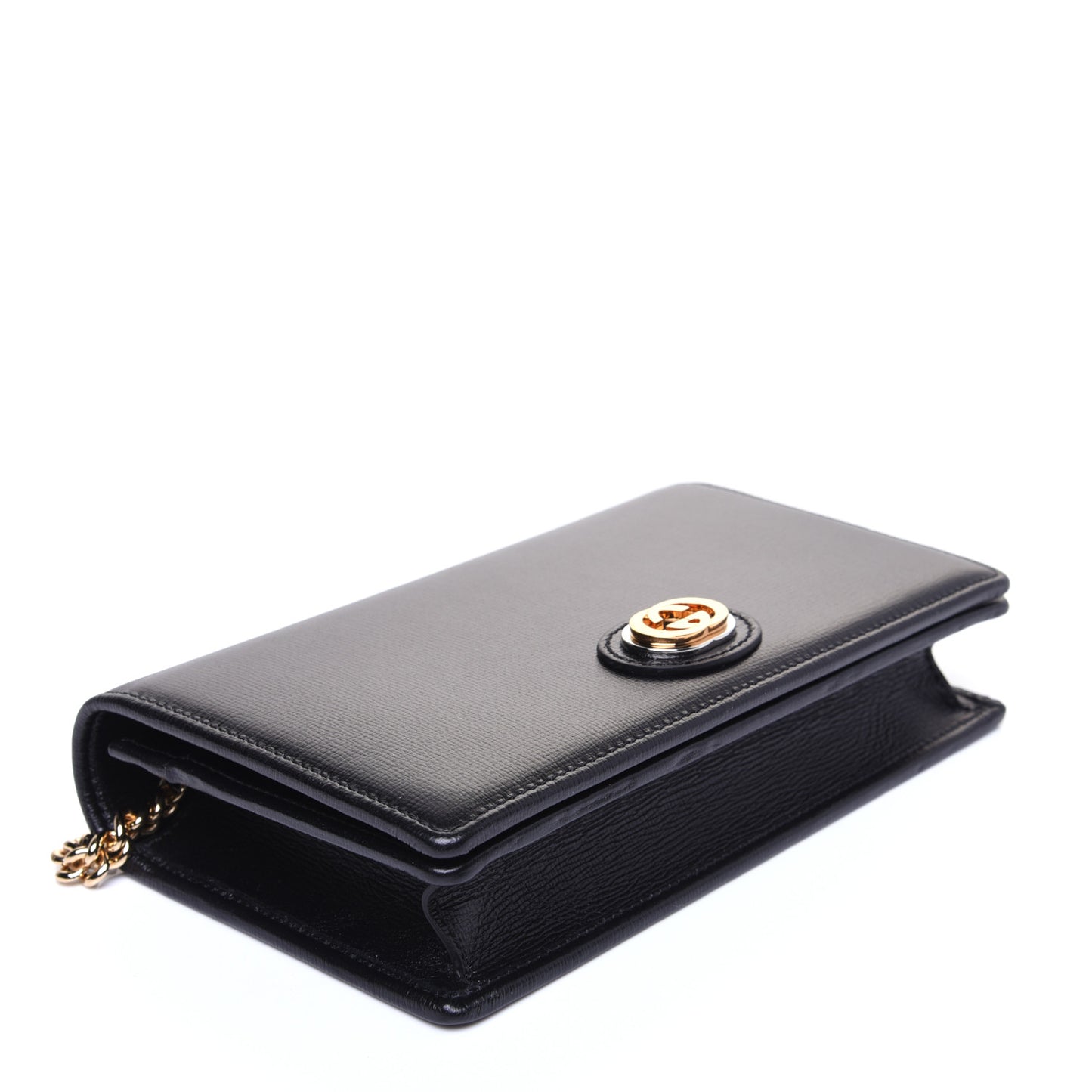 Azalea Calfskin Marina Chain Wallet Black