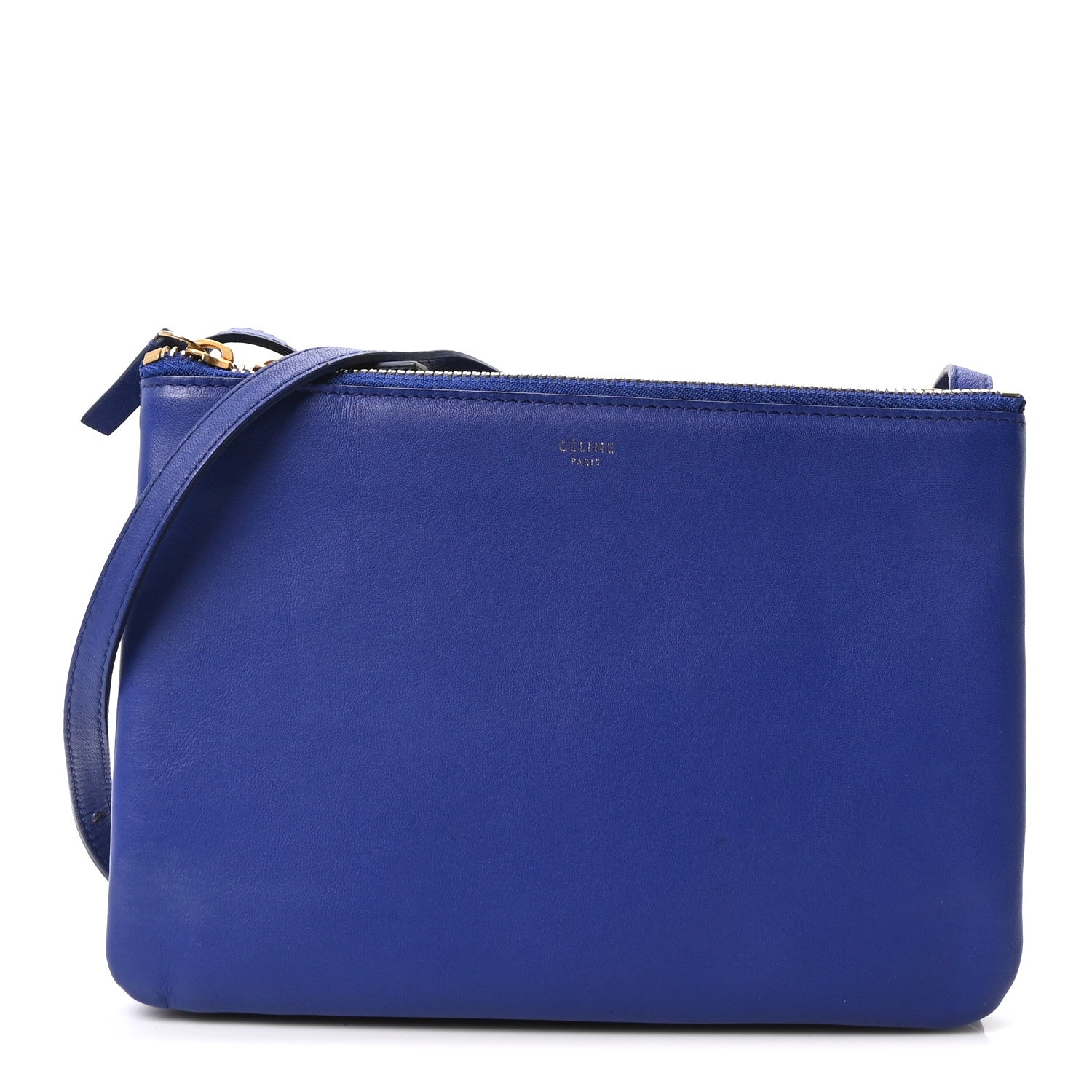 Celine Lambskin Small Trio Crossbody Bag Royal Blue 1 of 9