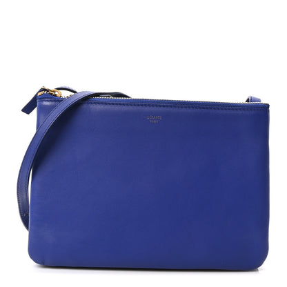 Celine Lambskin Small Trio Crossbody Bag Royal Blue 1 of 9