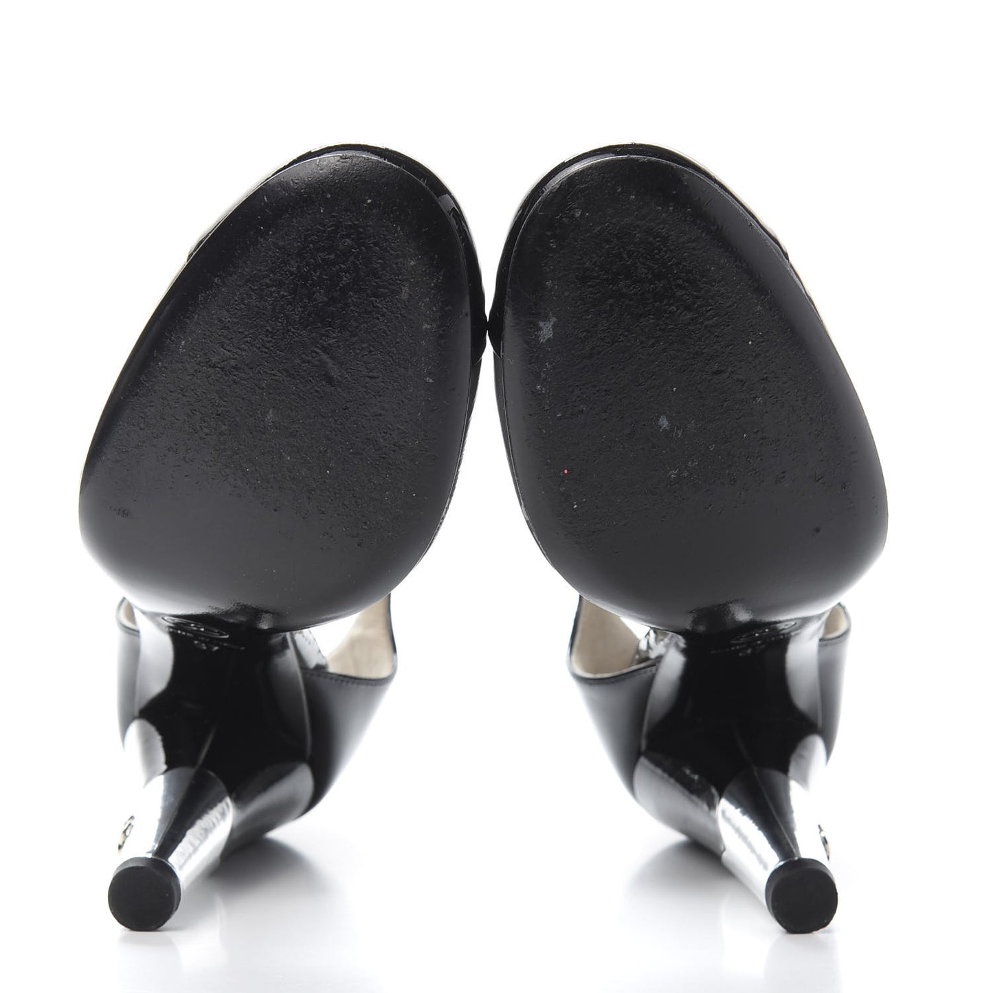 Patent Cap Toe Ankle Strap Pumps 37 Grey Black