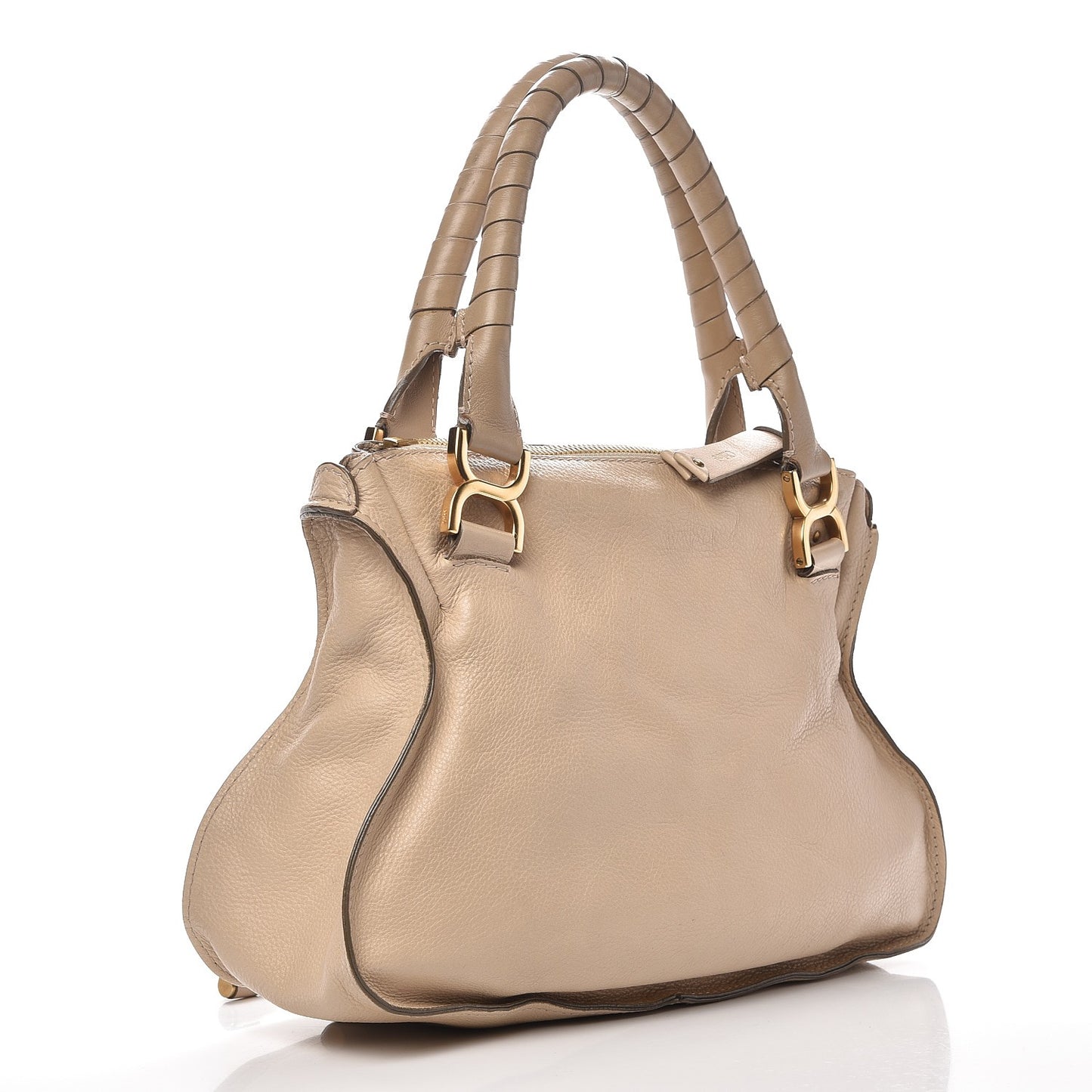 Calfskin Medium Marcie Satchel Angora Beige