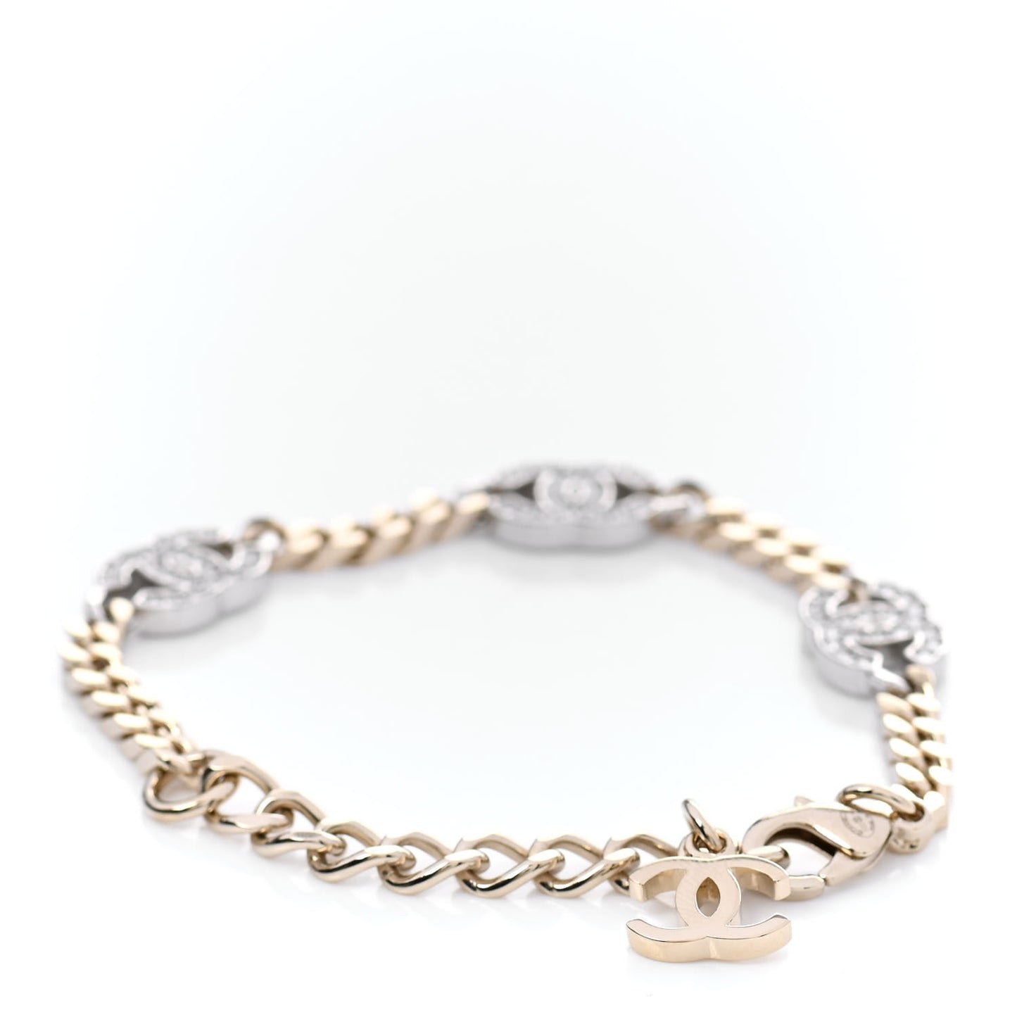 Crystal CC Chain Bracelet Gold Silver