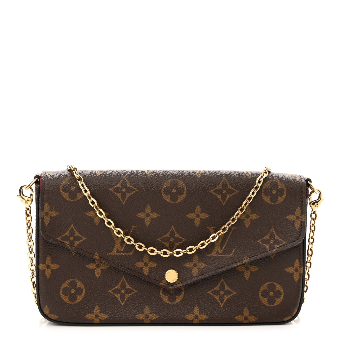 Monogram Pochette Felicie Chain Wallet Fuchsia