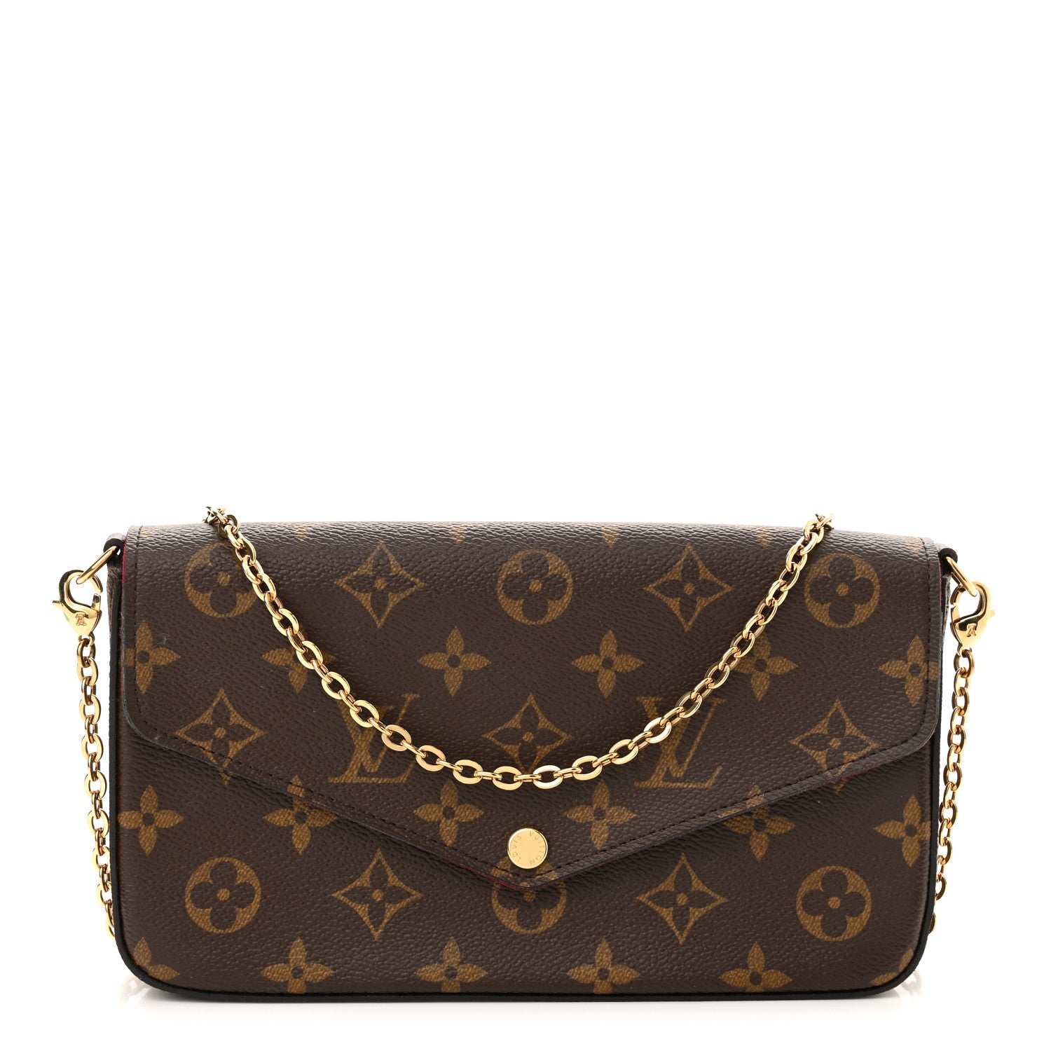 Louis Vuitton Monogram Pochette Felicie Chain Wallet Fuchsia 3 of 12