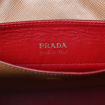 Prada Saffiano Cuir Medium Double Handle Bag Caramel Fuoco 5 of 13