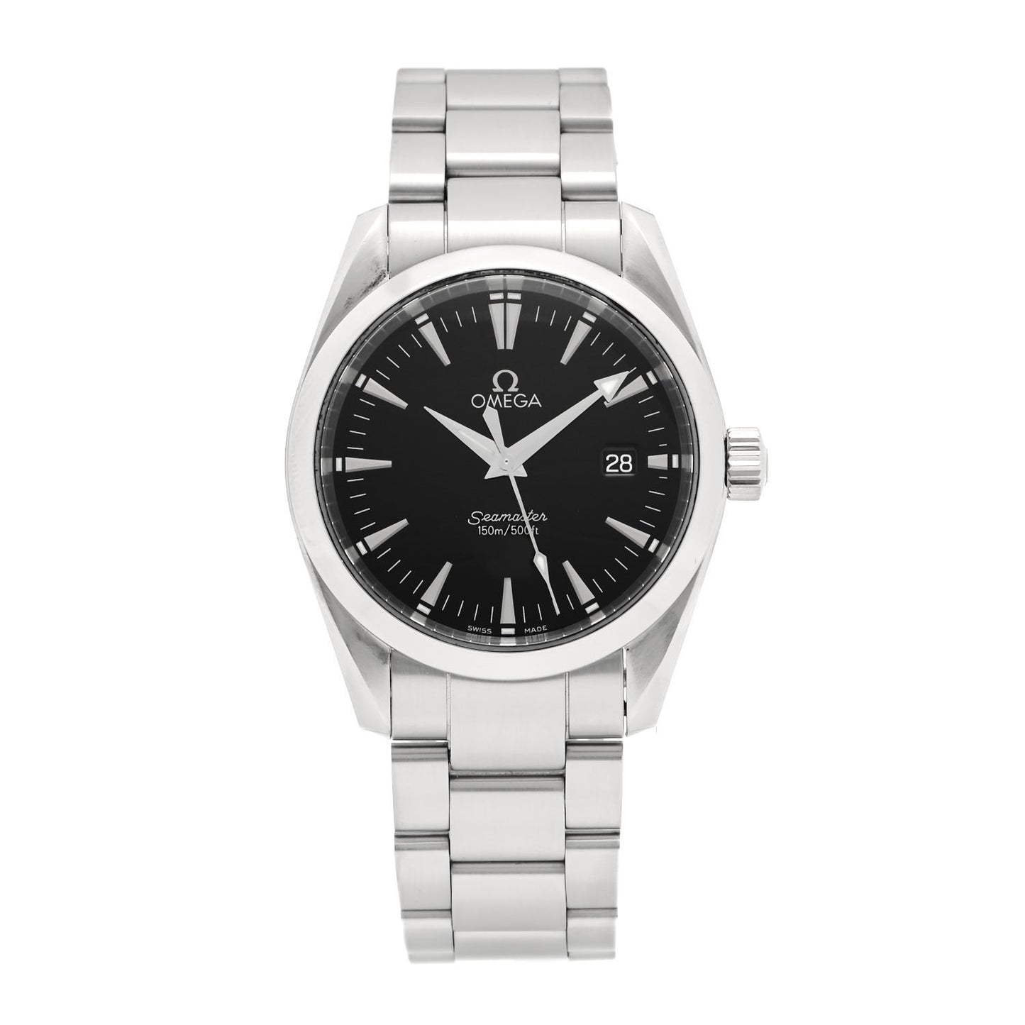 Stainless Steel 36mm Seamaster Aqua Terra Quartz Watch Black 2518.50