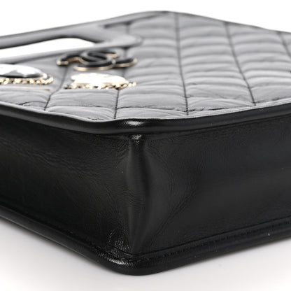 Chanel Aged Calfskin Small Charms Shopping Bag Black 9 of 10