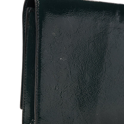 Saint Laurent Textured Patent Calfskin Large Belle De Jour Clutch Green 8 of 10