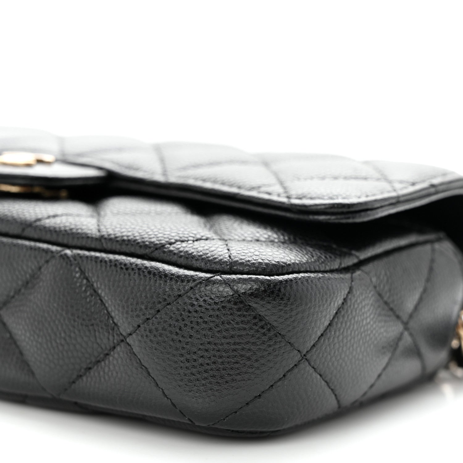 Chanel Caviar Quilted Flap Phone Holder With Chain Black 12 of 14