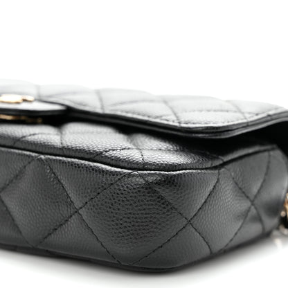 Chanel Caviar Quilted Flap Phone Holder With Chain Black 12 of 14