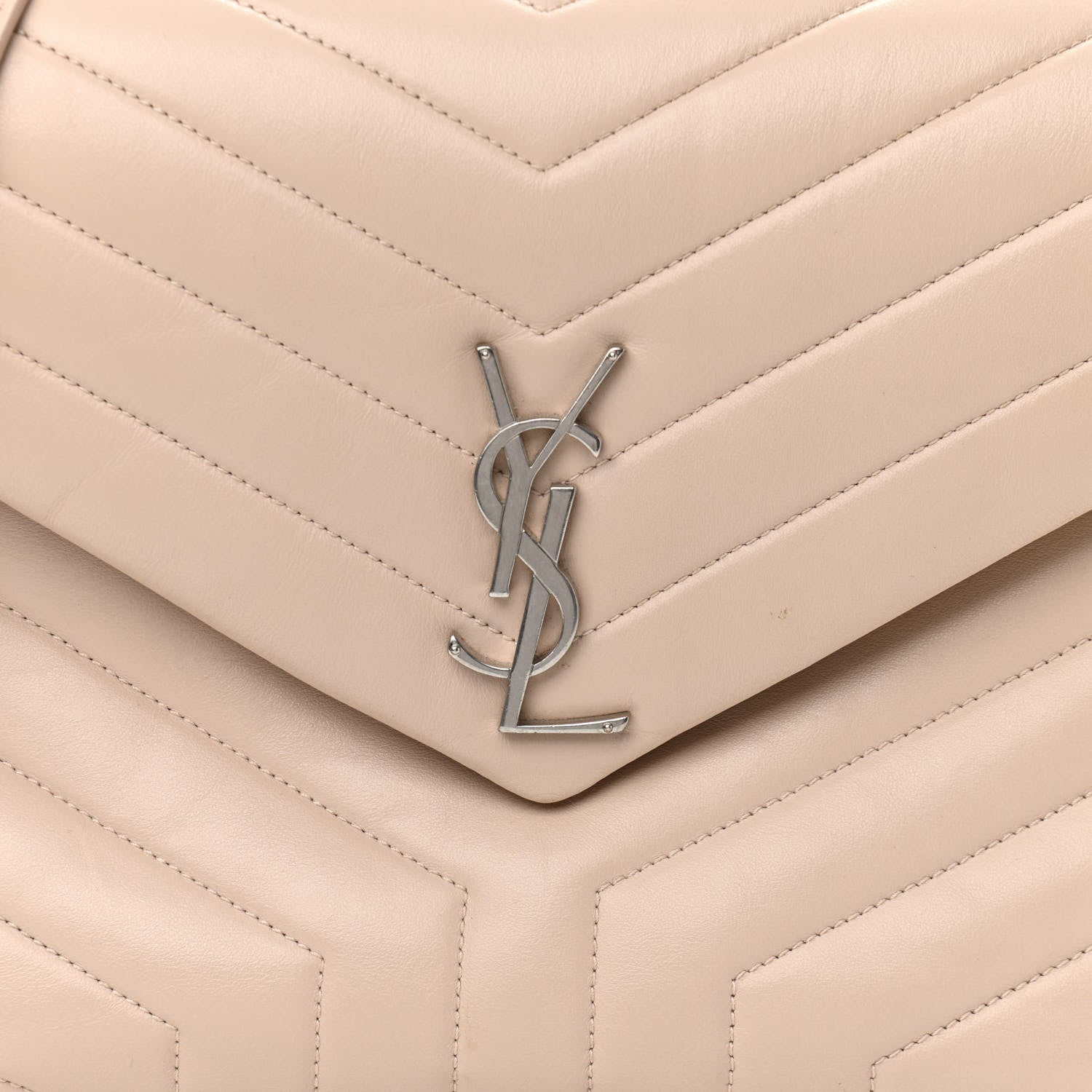 Saint Laurent Calfskin Y Quilted Monogram Medium Loulou Chain Satchel Rose Antic 9 of 16