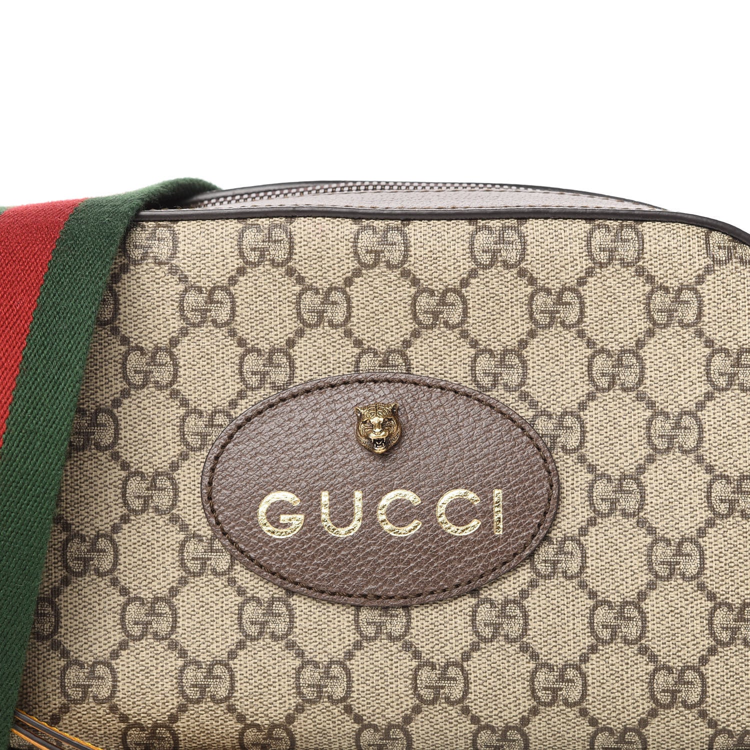 Gucci GG Supreme Monogram Web Neo Vintage Shoulder Bag Beige New Acero Crop 10 of 11
