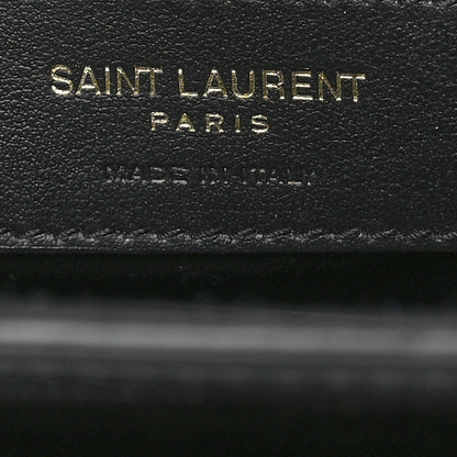 Saint Laurent Calfskin Suede Medium Monogram Sunset Satchel Black Cinnamon 5 of 12