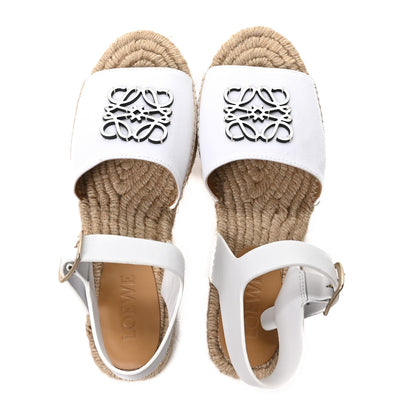 Loewe Raffia Logo Espadrille Sandals 40 Natural White 2 of 10