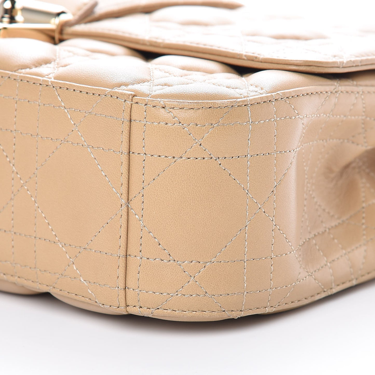Lambskin Cannage Medium Miss Dior Flap Beige