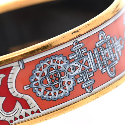 Hermes Enamel Printed Wide Birds Bracelet 65 6 of 7