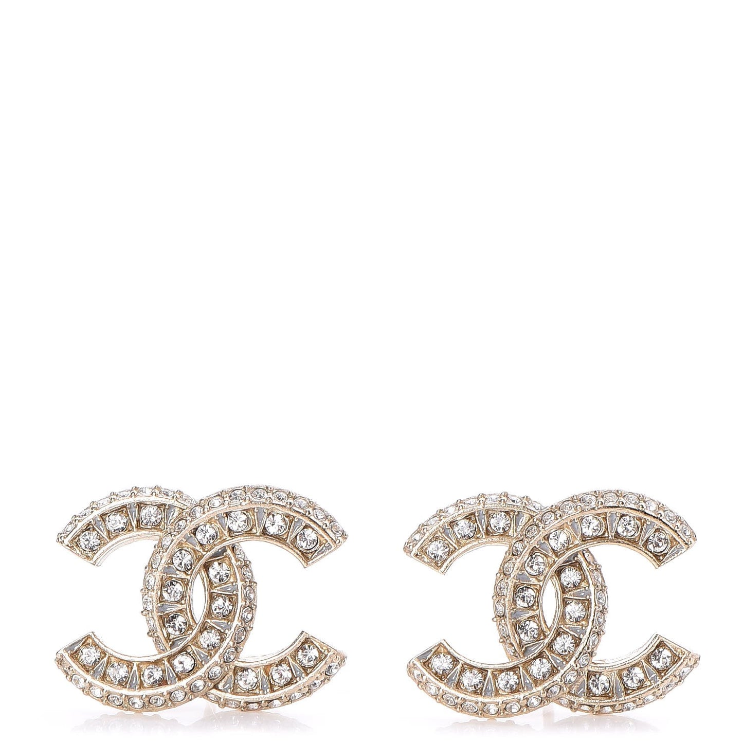 Crystal CC Earrings Gold