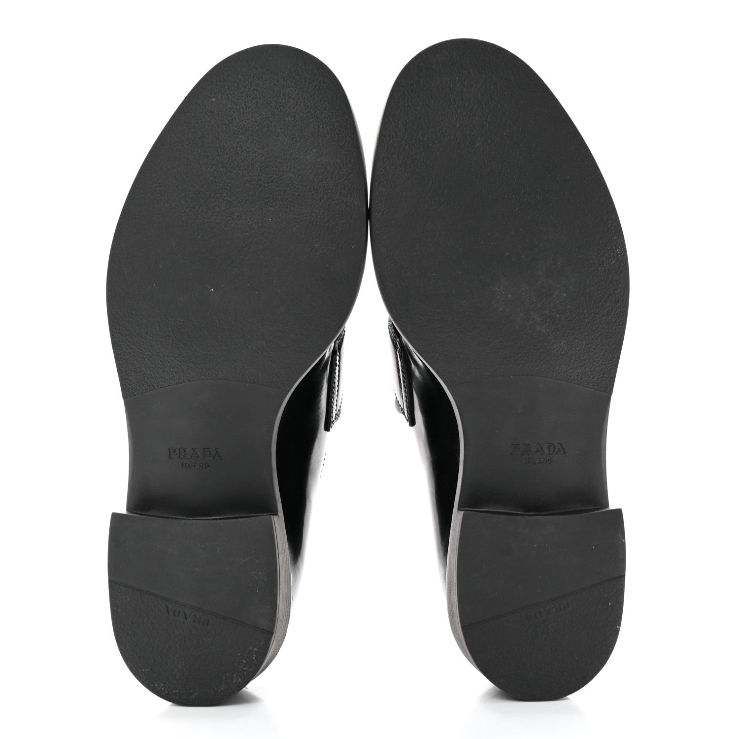 Prada Spazzolato Metal Triangle Logo 50mm Loafers 41 Black 5 of 8