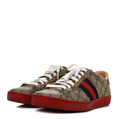 Gucci GG Supreme Monogram Ayers Web Womens Ace Sneakers 36.5 Red 6 of 18