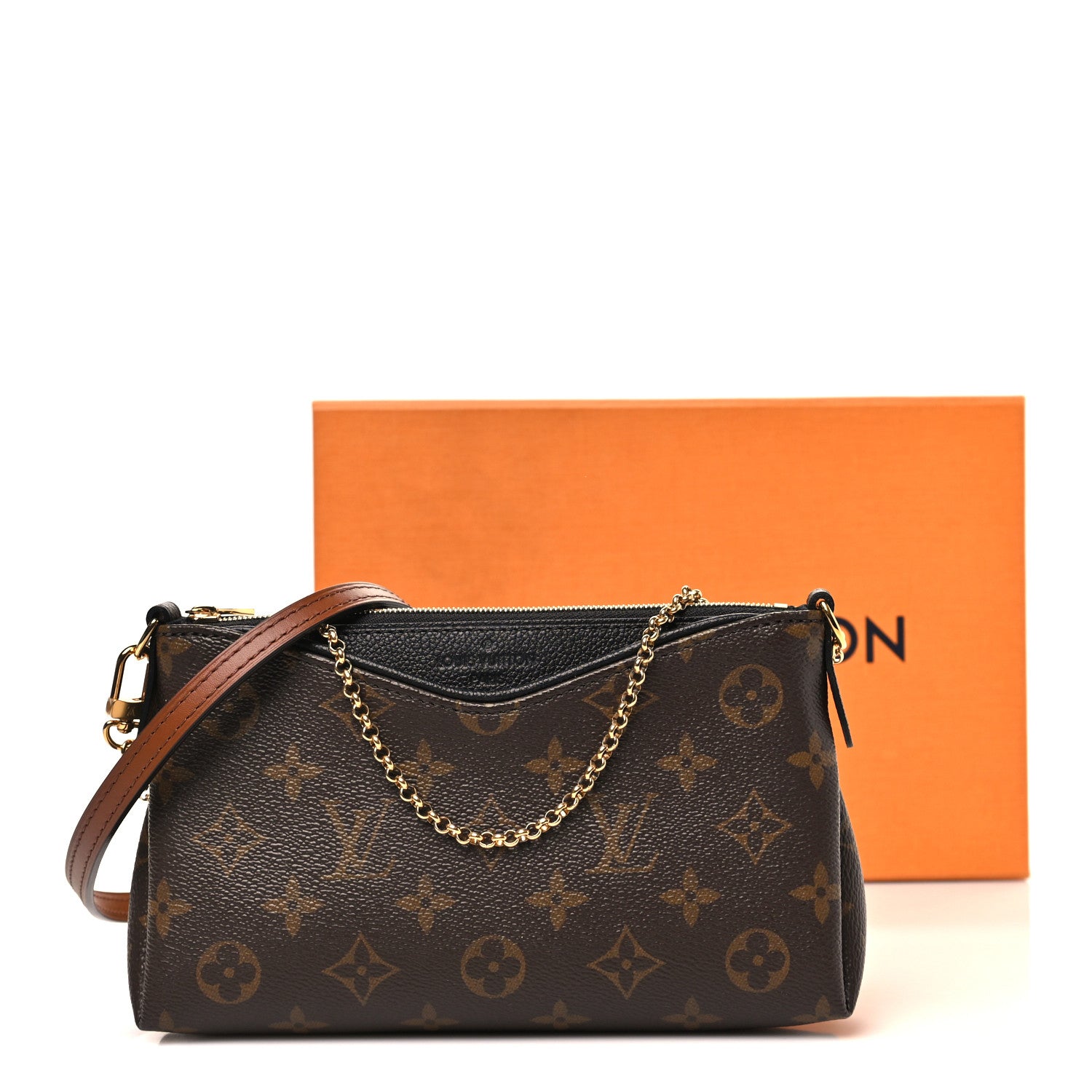 Louis Vuitton Monogram Pallas Clutch Black 9 of 9