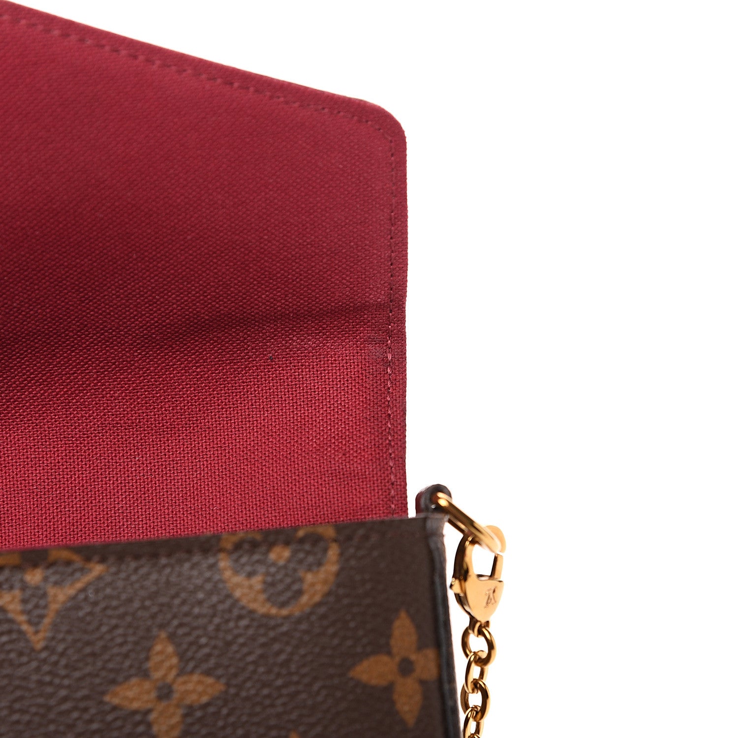 Louis Vuitton Monogram Pochette Felicie Chain Wallet Fuchsia 6 of 11