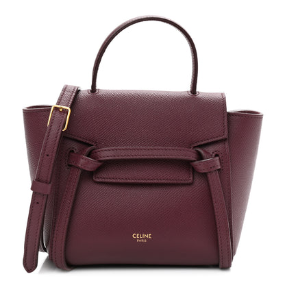 Celine Grained Calfskin Pico Belt Bag Acai 1 of 9