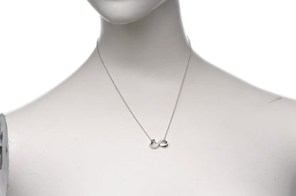 Tiffany 18K White Gold Diamond Paloma Picasso Double Loving Heart Necklace 2 of 11
